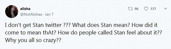 格萊美歌后克萊森金球獎現場“追星” stan到底啥意思?