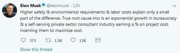 中國(guó)工人施工視頻令馬斯克驚嘆：比美國(guó)快100多倍！