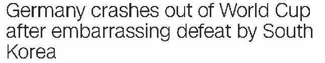 衛冕冠軍難逃魔咒,德國隊無緣16強