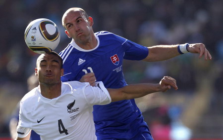 New Zealand draws 1-1 with Slovakia in World Cup