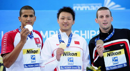Zhang wins China's first ever men's gold at swimming worlds
