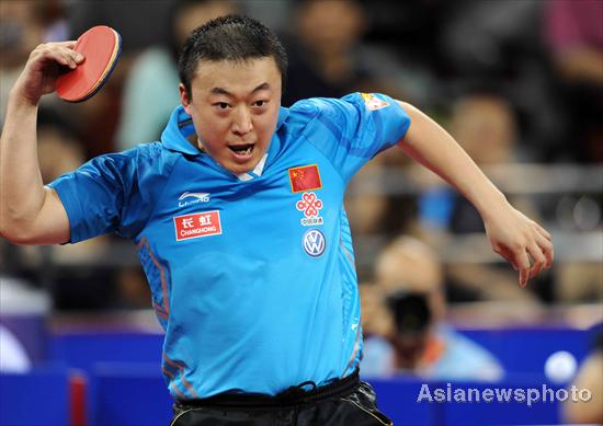 Chinese ping-pong player Ma Lin competes at the Volkswagen China Open concluded in Shenzhen Bay Sports Center on June 19, 2011. Clean sweep for China's ping-pong at Universiade test