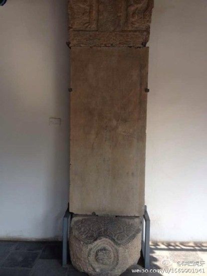 咸陽博物館現“縮頭烏龜”碑 或因石料不夠(圖)