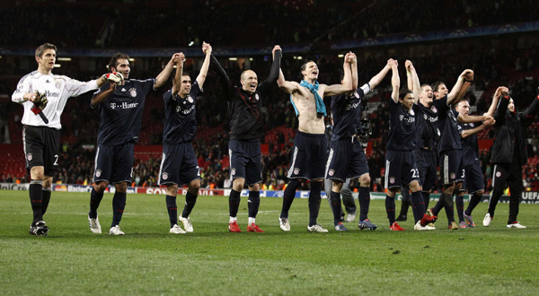 歐冠：拜仁連扳兩球 10人曼聯主場3:2出局