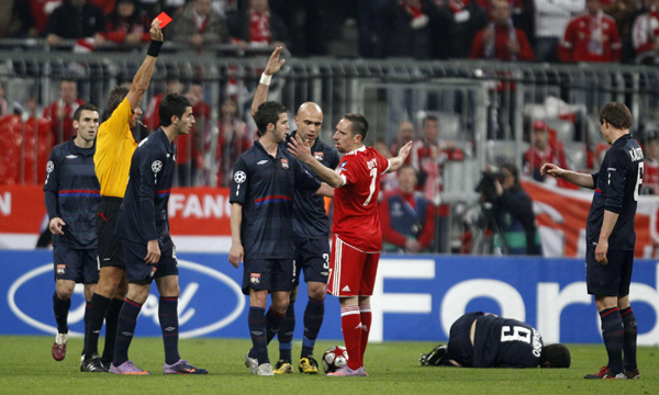 歐冠：羅本絕殺里貝里染紅 拜仁力克里昂