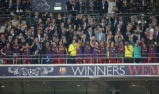 歐冠:梅西比利亞破門 巴薩3:1曼聯第4次奪冠