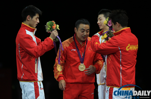 中國隊奪得倫敦奧運會乒乓球男團冠軍