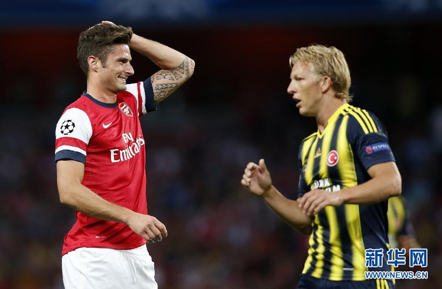 歐冠：總分5:0勝費內巴切 阿森納連續16年進正賽