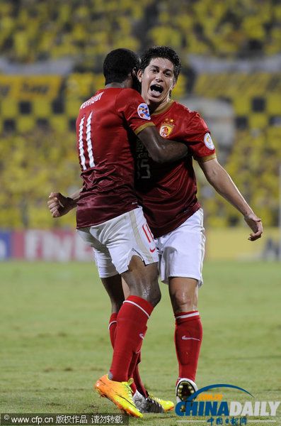 亞冠半決賽首回合：廣州恒大4:1客場(chǎng)大勝柏太陽(yáng)神