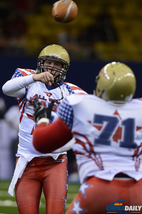 美國職業(yè)室內(nèi)橄欖球東西部明星對決首次來華比賽