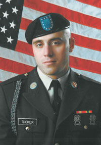 U.S. Army pfc Thomas Lowell Tucker, 25, is photographed in this undated Oregon Army National Guard photograph. Iraqi Defense Ministry official Major General Abdul Aziz Mohammed told Reuters June 20, 2006 that a joint U.S.-Iraqi force found the bodies of Privates Tucker, and Kristian Menchaca, 23, near an electricity plant in Yusufiya.