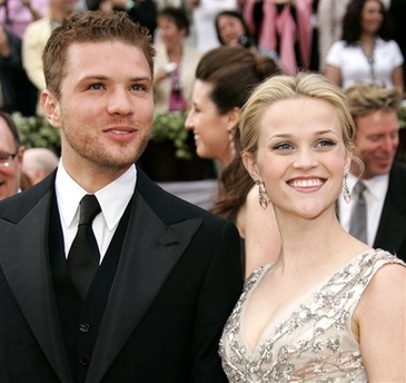 Ryan Phillippe arrives with his wife Reese Witherspoon at the Academy Awards, in this March 5, 2006 file photo, in Los Angeles. Witherspoon and husband have separated according to a statement by spokeswoman Nanci Ryder issued on behalf of the couple Monday, Oct. 30, 2006. (AP