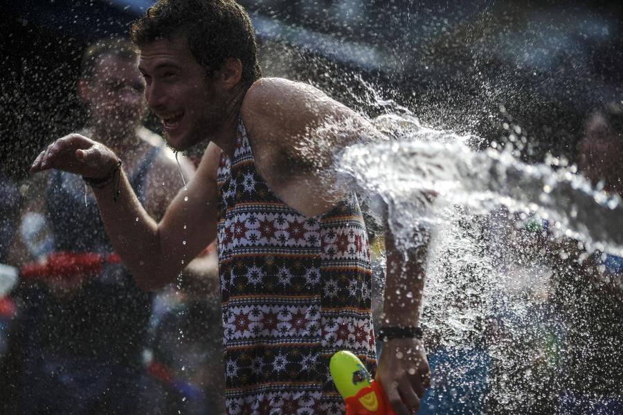 Songkran water festival celebrated in Thailand