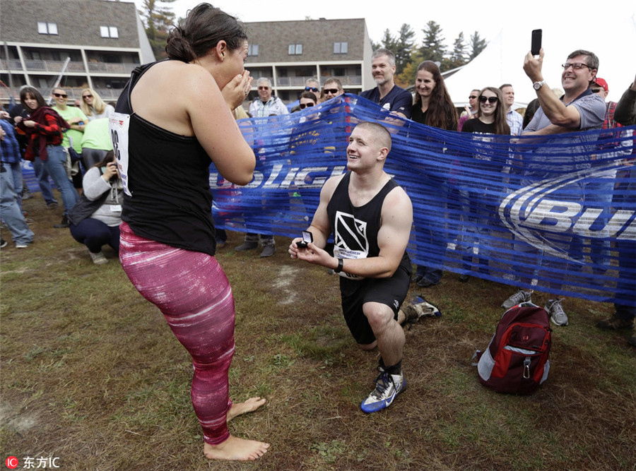On men's shoulders: America's wife carrying champs