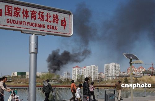 中國科技館新館發生火災 東南角外側嚴重燒損