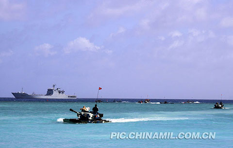 海軍西沙某部搶灘登陸演練